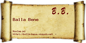 Balla Bene névjegykártya