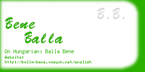 bene balla business card